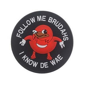 PVC PATCH Airsoft Morale Patch 1 Ugandan Knuckles"Follow Me Brudahs I Know De Wae" Military Hook Loop Tactics Morale PVC Patch