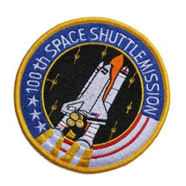 Tactical Embroidery Patch Airsoft Morale Patch 1 NASA 100th Space Shuttle Mission Embroidery Patch Military Tactical Morale Patch Badges Emblem Applique Hook Patches for Clothes Backpack Accessories