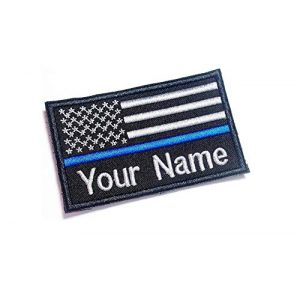 DREAM ARMY Airsoft Morale Patch 1 Custom Name Thin Blue LINE USA Flag Morale Patch Hook Backing 9X5.5 cm