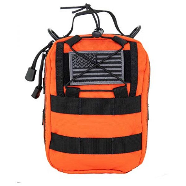 LINE2design Tactical Pouch 2 LINE2design First Aid (Ifak) Molle Pouch - EMT Emergency Medical Trauma Bag Outdoor Tactical EDC Rescue Utility Gear Pouch for Hiking Gunshot Stop Bleeding Includes USA Patch - Orange