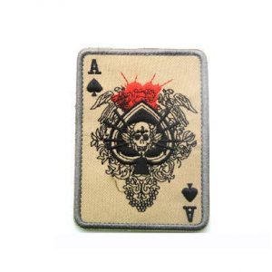 Tactical Embroidery Patch Airsoft Morale Patch 1 Ace of Spades Winged Skull Card Death Card Embroidery Patch Military Tactical Morale Patch Badges Emblem Applique Hook Patches for Clothes Backpack Accessories