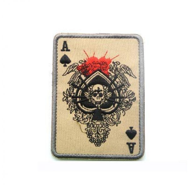 Tactical Embroidery Patch Airsoft Morale Patch 1 Ace of Spades Winged Skull Card Death Card Embroidery Patch Military Tactical Morale Patch Badges Emblem Applique Hook Patches for Clothes Backpack Accessories