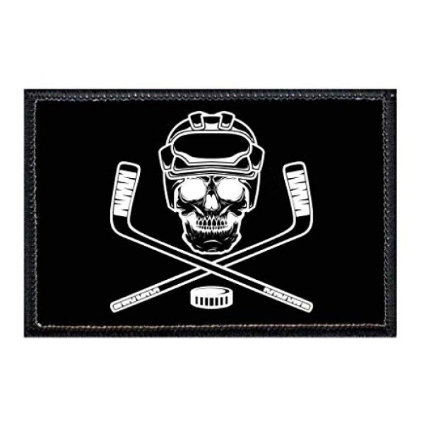 P PULLPATCH Airsoft Morale Patch 1 Hockey - Goon - Black Background Morale Patch | Hook and Loop Attach for Hats, Jeans, Vest, Coat | 2x3 in | by Pull Patch