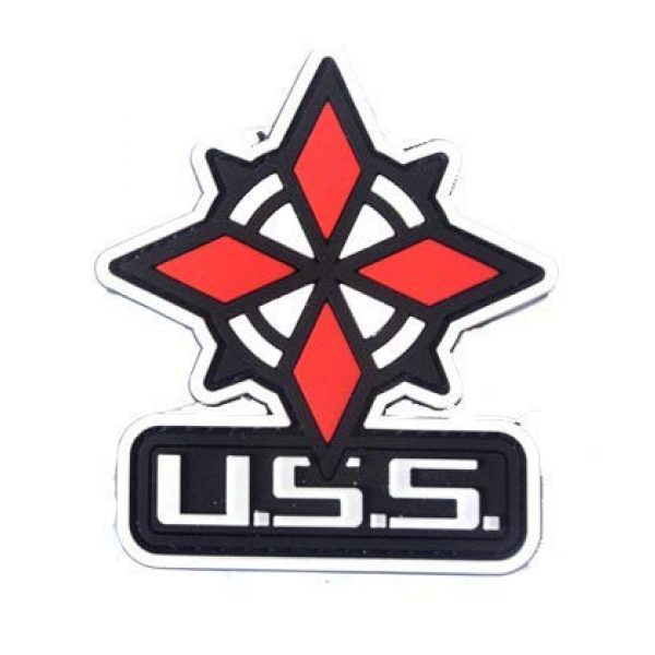 Tactical PVC Patch Airsoft Morale Patch 3 Resident Evil Operation USS Umbrella Security Service PVC Military Tactical Morale Patch Badges Emblem Applique Hook Patches for Clothes Backpack Accessories
