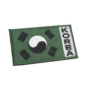 Tactical Embroidery Patch Airsoft Morale Patch 1 Korea Flag Embroidery Patch Military Tactical Morale Patch Badges Emblem Applique Hook Patches for Clothes Backpack Accessories
