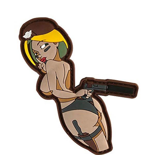 ODSP Airsoft Morale Patch 5 Sexy Bikini Woman with Gun PVC Tactical Morale Patch 4.3 x 2.76 inches - Hook Backed
