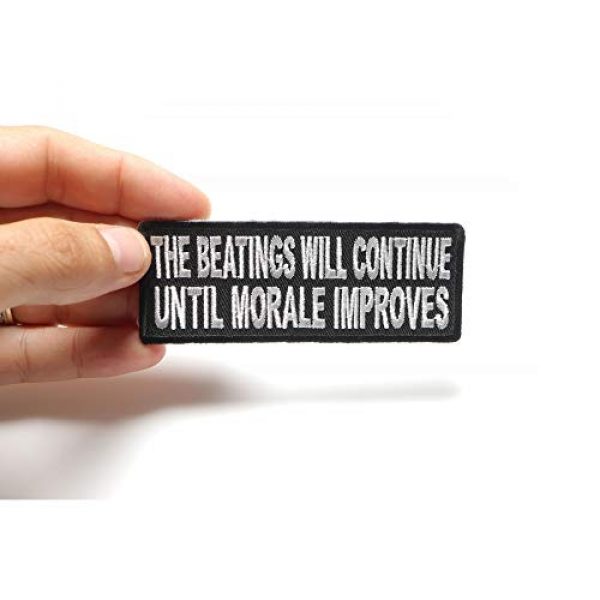 Ivamis Trading Airsoft Morale Patch 3 The Beatings Will Continue Until Morale Improves Patch - 4x1.5 inch. Embroidered Iron on Patch