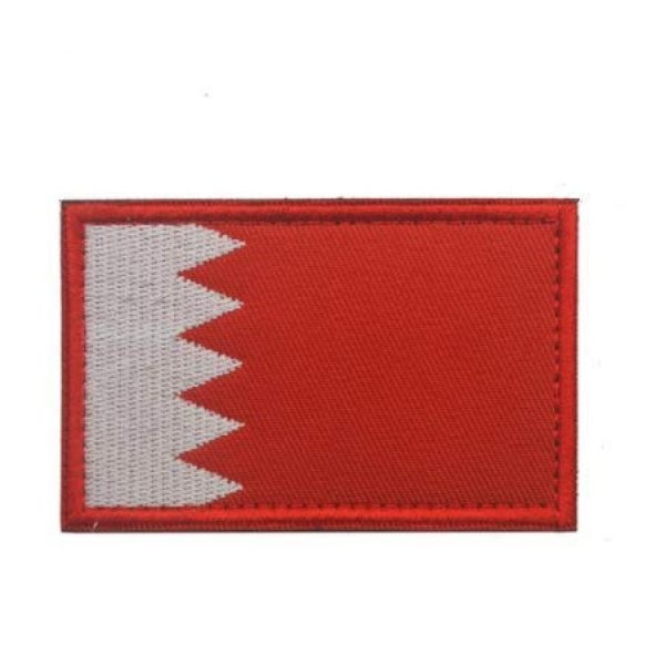 Tactical Embroidery Patch Airsoft Morale Patch 1 Bahrain Flag Embroidery Patch Military Tactical Morale Patch Badges Emblem Applique Hook Patches for Clothes Backpack Accessories