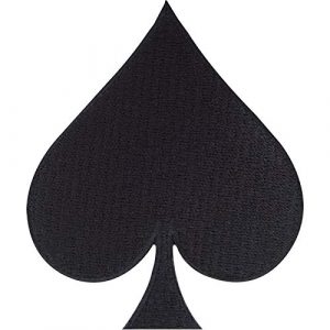 Cypress Collectibles Embroidered Patches Airsoft Morale Patch 1 Spades Iron-On Embroidered Patch Black Playing Card Suit Poker Emblem