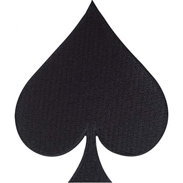 Cypress Collectibles Embroidered Patches Airsoft Morale Patch 1 Spades Iron-On Embroidered Patch Black Playing Card Suit Poker Emblem