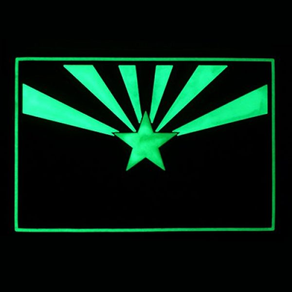 LEGEEON Airsoft Morale Patch 3 LEGEEON Glow Dark Arizona State Flag Thin Blue Line Morale USA PVC Rubber Touch Fastener Patch