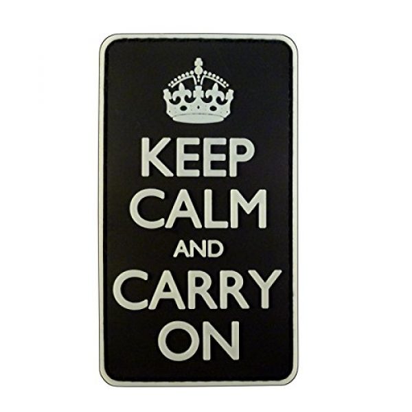 LEGEEON Airsoft Morale Patch 2 LEGEEON Keep Calm and Carry On WW2 WWII Morale PVC 3D Hook-and-Loop Patch