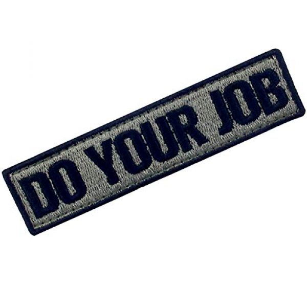 EmbTao Airsoft Morale Patch 3 Do Your Job Embroidered Patch Tactical Morale Applique Fastener Hook & Loop Emblem, Olive & Black