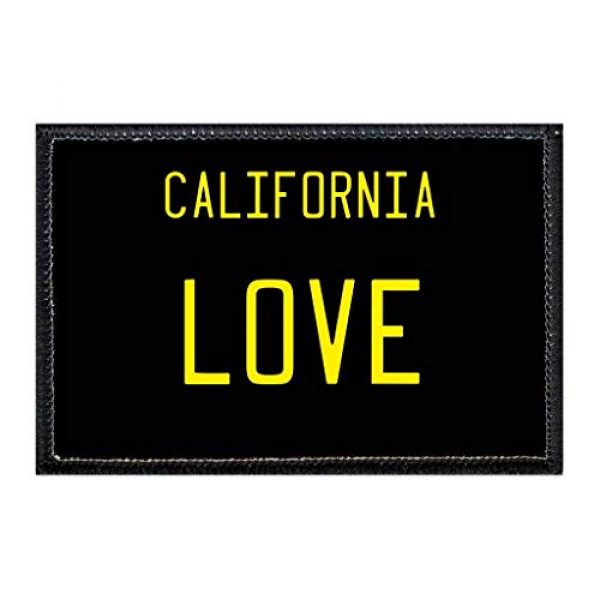 P PULLPATCH Airsoft Morale Patch 1 Love - California License Plate Morale Patch | Hook and Loop Attach for Hats, Jeans, Vest, Coat | 2x3 in | by Pull Patch