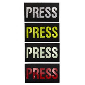 Tactical Embroidery Patch Airsoft Morale Patch 1 IR Press Infrared Reflective Tactical Embroidery Patch Hook & Loop Morale Patch Military Patch for Clothing Accessory Backpack Armband (4pcs)