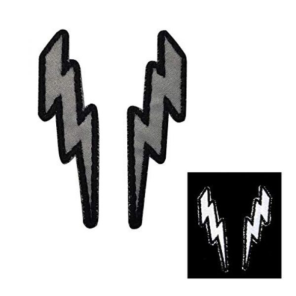 APBVIHL Airsoft Morale Patch 7 IR Infrared Reflective Lightning Bolt Patch Set, Military Tactical Morale Emblem Hook and Loop Fastener Backing Motorcycle MC Patches Armband Badges for Clothing Accessory Backpack