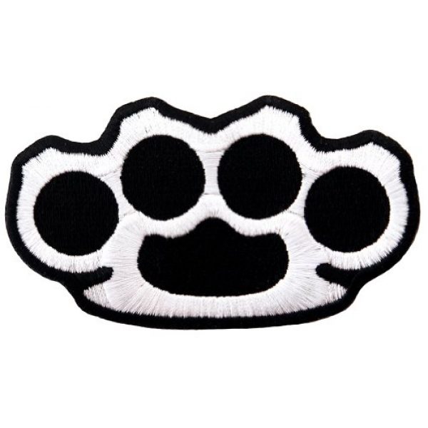 Cypress Collectibles Embroidered Patches Airsoft Morale Patch 1 Brass Knuckles Shape Embroidered Patch Iron-On Biker Applique Emblem