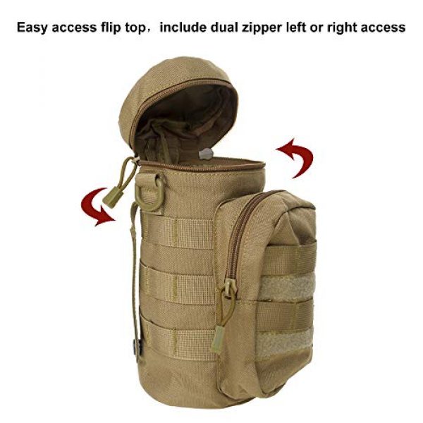 TOPTIE Tactical Pouch 5 TOPTIE Molle Water Bottle Pouch, Tactical 32 Oz Drink Holder Carrier with Detachable Shoulder Strap