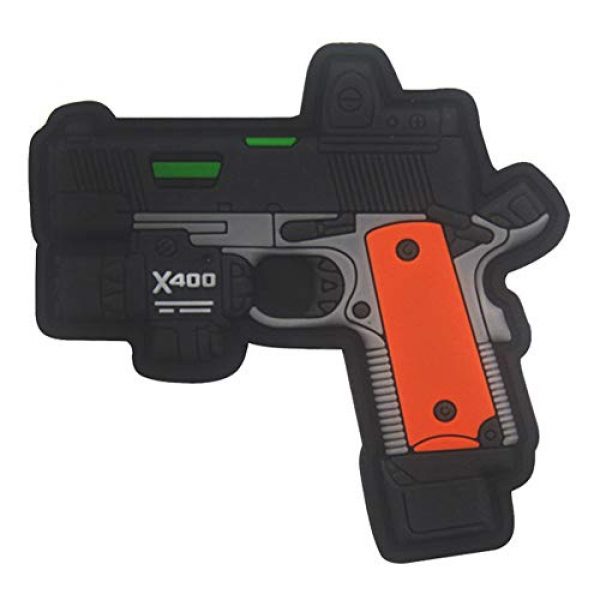 ODSP Airsoft Morale Patch 4 Mini Gun Bullet PVC Rubber Patch 3D Fastener Hook and Loop Backing Tactical Military Morale Patches Badges (Orange)