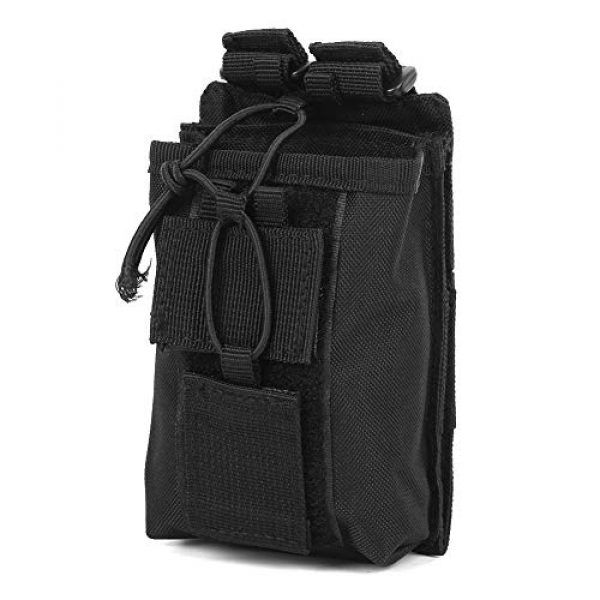 Rosvola Tactical Pouch 3 Rosvola Waterproof Walkie-Talkie Holder, with Snap Buckles Intercom Bag, Walkie-Talkie Bag, Wear-Resistant and Durable Simple Design and Color Black for Security Office