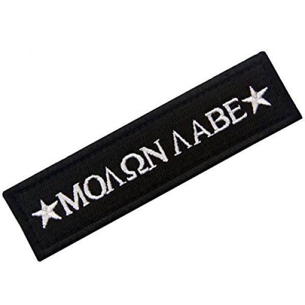EmbTao Airsoft Morale Patch 3 Tactical Molon Labe Spartan Morale Fastener Hook & Loop Patch - Black