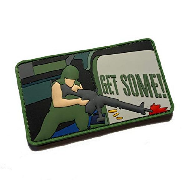 Empire Tactical USA Airsoft Morale Patch 1 GET Some! Yeah Yeah Yeah! Full Metal Jacket Helicopter Gunner PVC Morale Patch - 3.5"x2"