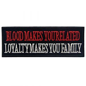 EmbTao Airsoft Morale Patch 1 EmbTao Blood Makes You Related, Loyalty Makes You Family Iron On Sew On Morale Funny Biker Patch
