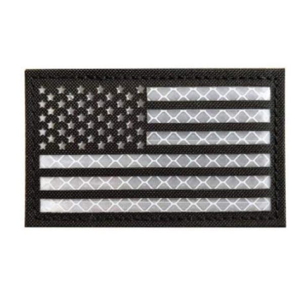 Tactical Embroidery Patch Airsoft Morale Patch 1 IR USA Flag Infrared Reflective Tactical Embroidery Patch Hook & Loop Morale Patch Military Patch for Clothing Accessory Backpack Armband (color2)