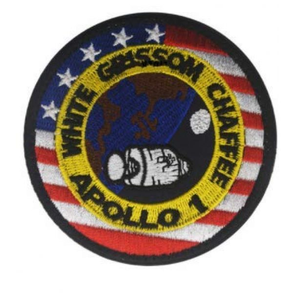 Tactical Embroidery Patch Airsoft Morale Patch 1 NASA Apollo 1 I Mission White Grissom Chaffee Tactical Embroidery Patch Hook & Loop Morale Patch Military Patch for Clothing Accessory Backpack Armband