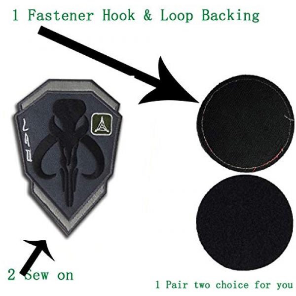 ODSP Airsoft Morale Patch 3 Mandalorian Mythosaur Skull Crest Bounty Hunter Boba Fett Shield Patch, Tactical Morale Embroidered Applique Badge Patches with Fastener Hook and Loop Backing 3.94 x 2.76 inch