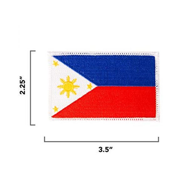 Desert Cactus Airsoft Morale Patch 2 Philippines Flag Patch 3.5 inch x 2.25 inch Iron On Sew Embroidered Tactical Backpack Hat Bags (Single Patch)