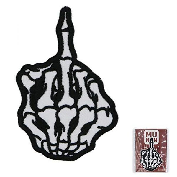 MUNAN Airsoft Morale Patch 1 Skull Middle Finger Skeleton Bone Ghost Hog Outlaw Hot Rod Motorcycles Rider Lady Biker Jacket T Shirt Patch Sew Iron on Embroidered Badge Sign Costum