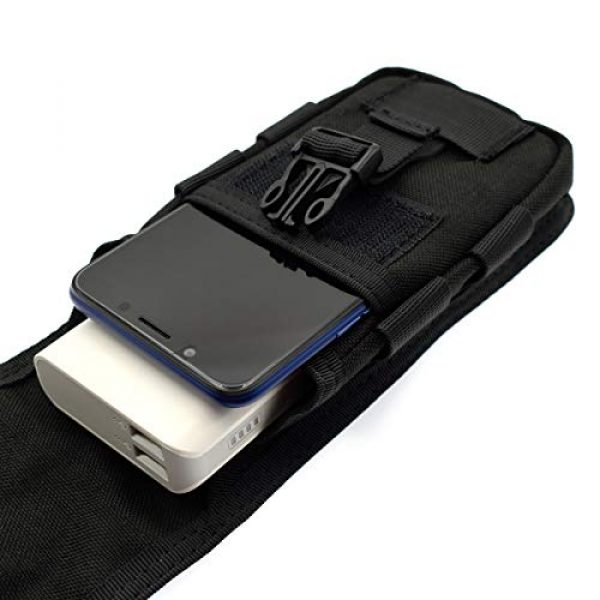 Riyiter Tactical Pouch 4 Riyiter Universal Multifunction Cell Phone Holster Pouch Tactical Smartphone Pouches EDC Case Molle Gadget Bag Case with Belt Loop Hook Cover Case Double-Layer Nylon Coin Purse Black