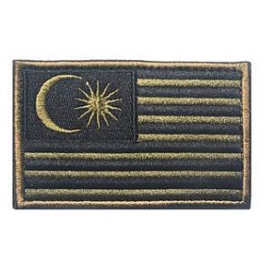 Embroidery Patch Airsoft Morale Patch 1 Malaysia Flag Patch Military Hook Loop Tactics Morale Embroidered Patch (color2)