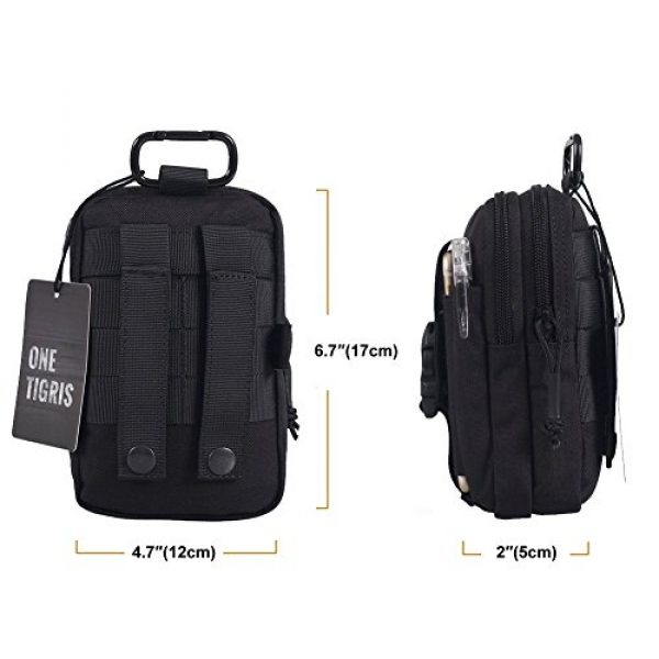 OneTigris Tactical Pouch 4 OneTigris MOLLE EDC Pouch & 4pcs Heavy Duty Stainless Cable Keyring EDC Keychain
