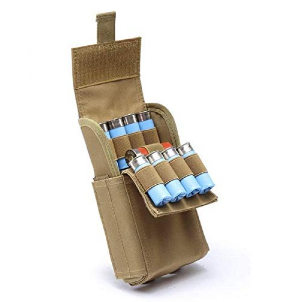 NELKBI Tactical Pouch 3 NELKBI Outdoor Shooting Gear Tactical Shotgun Shells Holder Ammunition Carrier Shotgun Bullets Shotshell Reload Ammo Shell Pouch-Tan