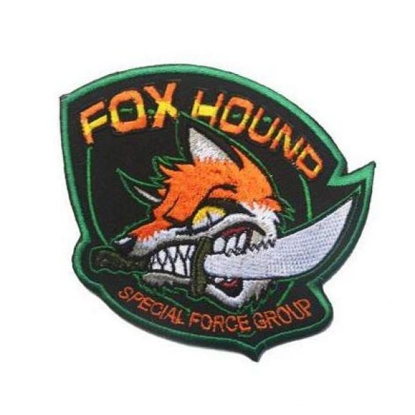 Tactical Embroidery Patch Airsoft Morale Patch 1 Metal Gear Solid MGS Fox Hound Special Force Group Embroidery Patch Military Tactical Morale Patch Badges Emblem Applique Hook Patches for Clothes Backpack Accessories