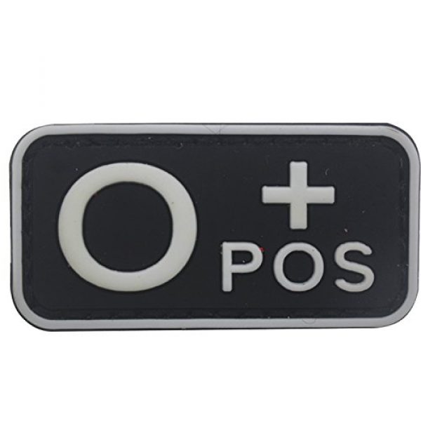 ODSP Airsoft Morale Patch 4 Blood Type Patch Kit O Pos, Tactical Type O Positive 3D PVC Rubber Fastener Patches, 1.97 X 0.98 Inch Sized, Bundle 4 Pieces