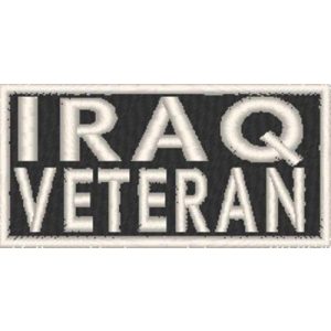 Fast Service Designs Airsoft Morale Patch 1 Iraq Veteran Patch with Hook & Loop Travel Patriotic Morale Emblem White Border #02
