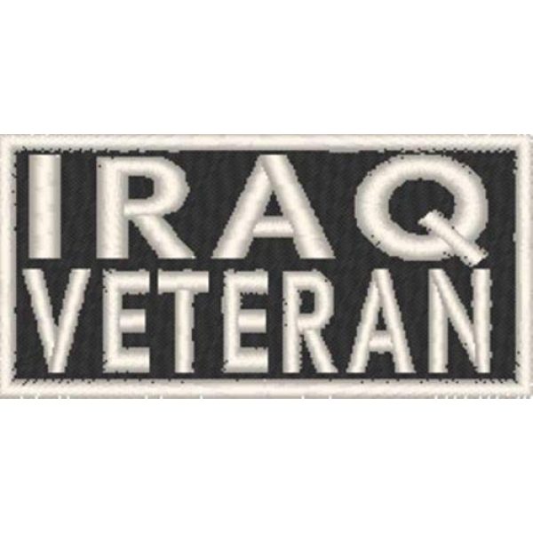 Fast Service Designs Airsoft Morale Patch 1 Iraq Veteran Patch with Hook & Loop Travel Patriotic Morale Emblem White Border #02
