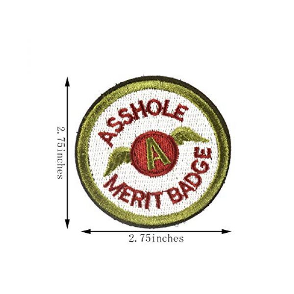 J.CARP Airsoft Morale Patch 3 2 Pieces Asshole Merit Badge Morale Patch, Funny Tactical Military Morale Patch Hook & Loop, Green