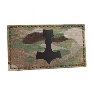 Tactical Freaky Airsoft Morale Patch 1 IR Mjolnir Multicam OCP 2x3.5 Thor Hammer Viking Norse Heathen Odin Morale Tactical Touch Fastener Patch