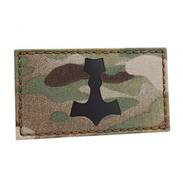 Tactical Freaky Airsoft Morale Patch 1 IR Mjolnir Multicam OCP 2x3.5 Thor Hammer Viking Norse Heathen Odin Morale Tactical Touch Fastener Patch