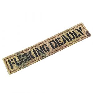 Tactical Freaky Airsoft Morale Patch 1 IR Fuing Deadly 1x5 Multicam Infrared Name Tag Callsign Morale Tactical Fastener Patch