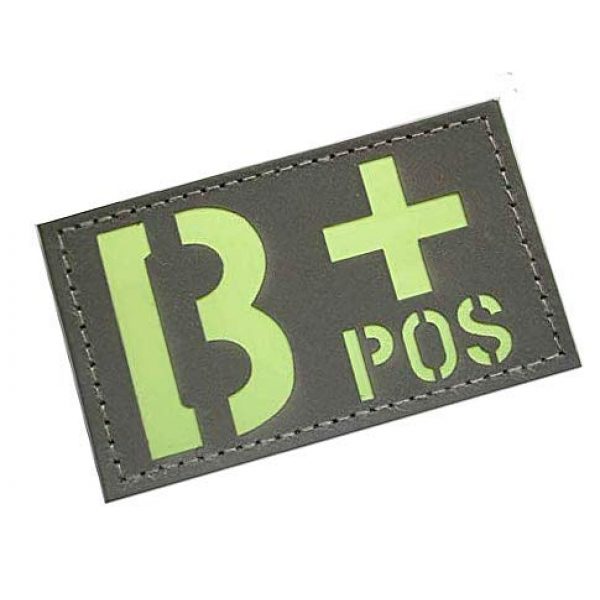 Embroidery Patch Airsoft Morale Patch 2 Glow in The Dark Blood Type Military Hook Loop Tactics Morale Patch (B+)