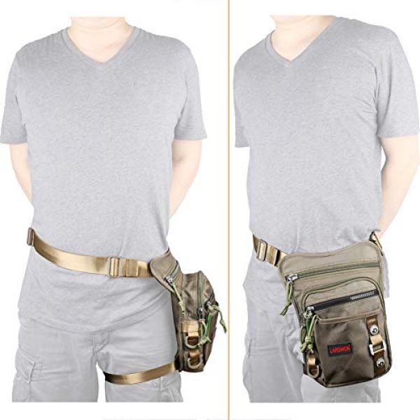 Larswon Tactical Pouch 2 Larswon Thigh Pack, Leg Bag Thigh Pouch Bag Tactical Waist Bag Motrocycle Bag Waterproof Green