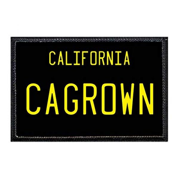 P PULLPATCH Airsoft Morale Patch 1 CA Grown - California License Plate Morale Patch | Hook and Loop Attach for Hats, Jeans, Vest, Coat | 2x3 in | by Pull Patch
