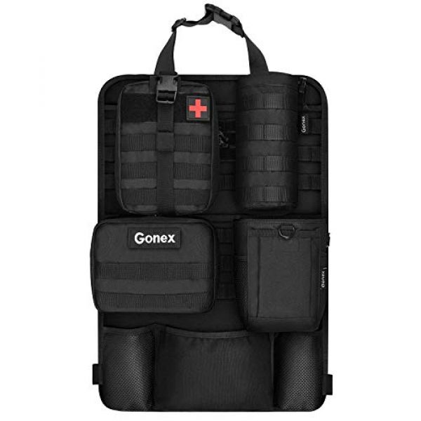 Gonex Tactical Pouch 6 Gonex Tactical Military MOLLE Water Bottle Pouch & Car Seat Back Organizer with 4 Detachable Molle Pouch