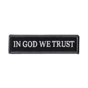 Tactical Embroidery Patch Airsoft Morale Patch 1 in God We Trust Tactical Embroidery Patch Hook & Loop Morale Patch Military Patch for Clothing Accessory Backpack Armband (Black)