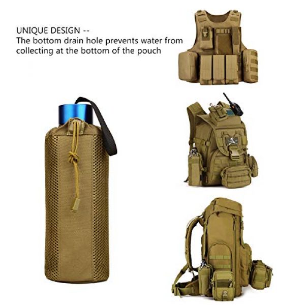 Protector Plus Tactical Pouch 5 Protector Plus Tactical Water Bottles Pouch Military MOLLE Mesh Kettle Holder Bag H2O Drinks Carrier Case